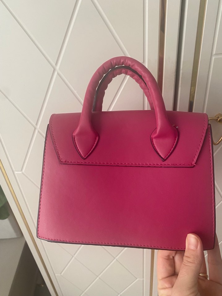 Pembe Deri Tokalı Kadın Çanta - Görsel 2