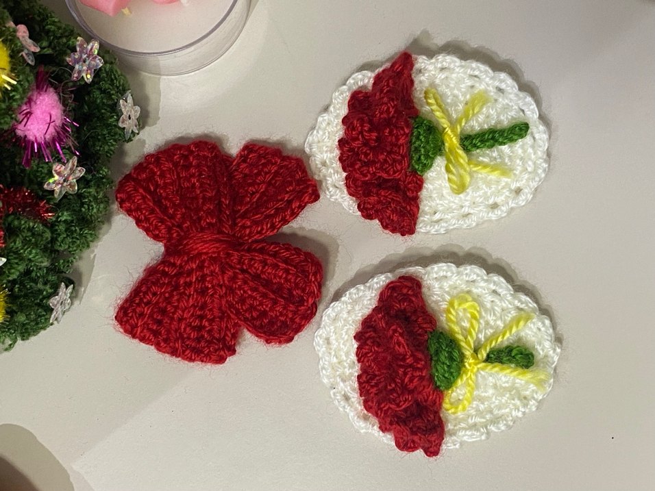 Renkli Nakışlı Örgü Çocuk Toka Seti - Görsel 2