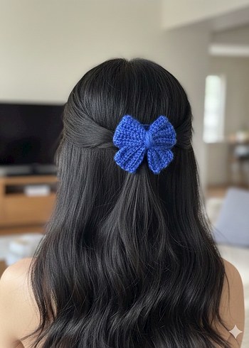 Mavi Nakışlı Fiyonk Çocuk Toka Seti - Görsel 3