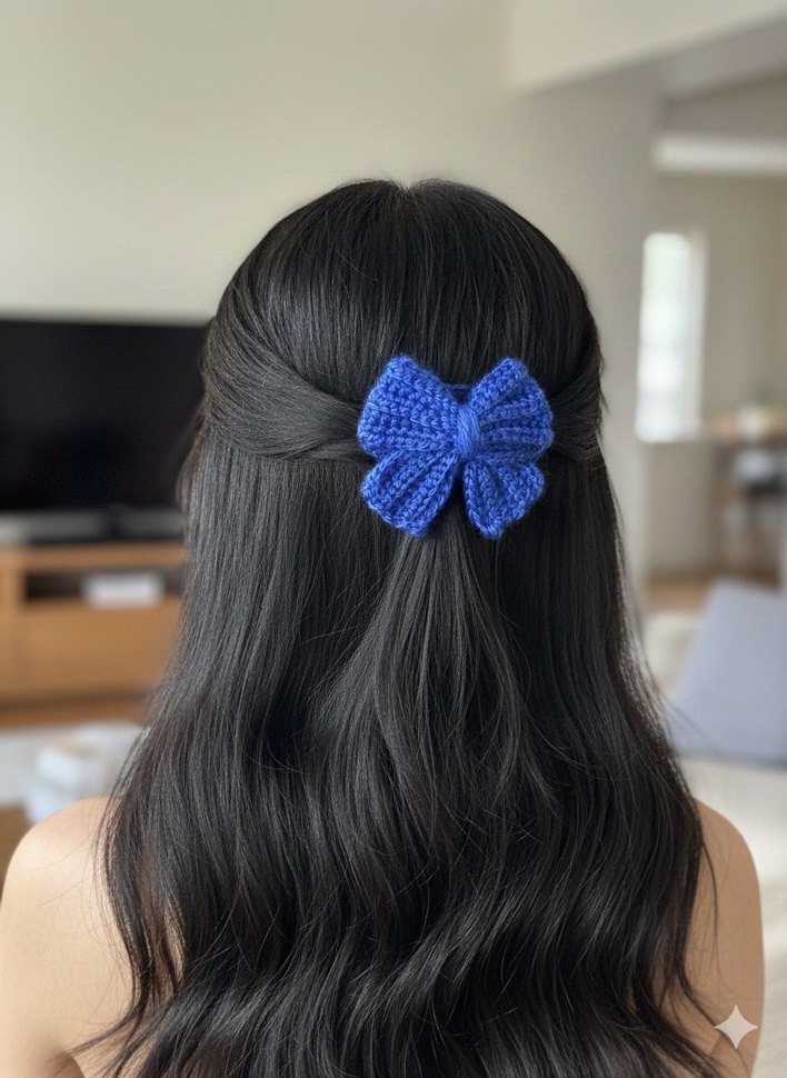 Mavi Nakışlı Fiyonk Çocuk Toka Seti - Görsel 3