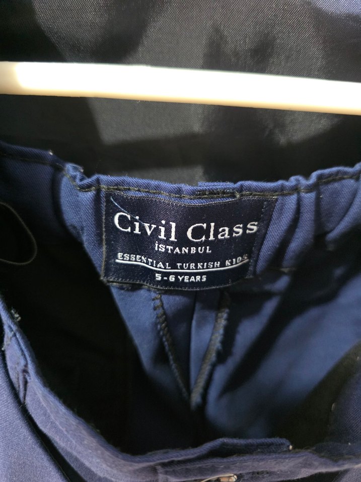 Lacivert Düğmeli Çocuk Yelek ve Pantolon Takımı - Görsel 2