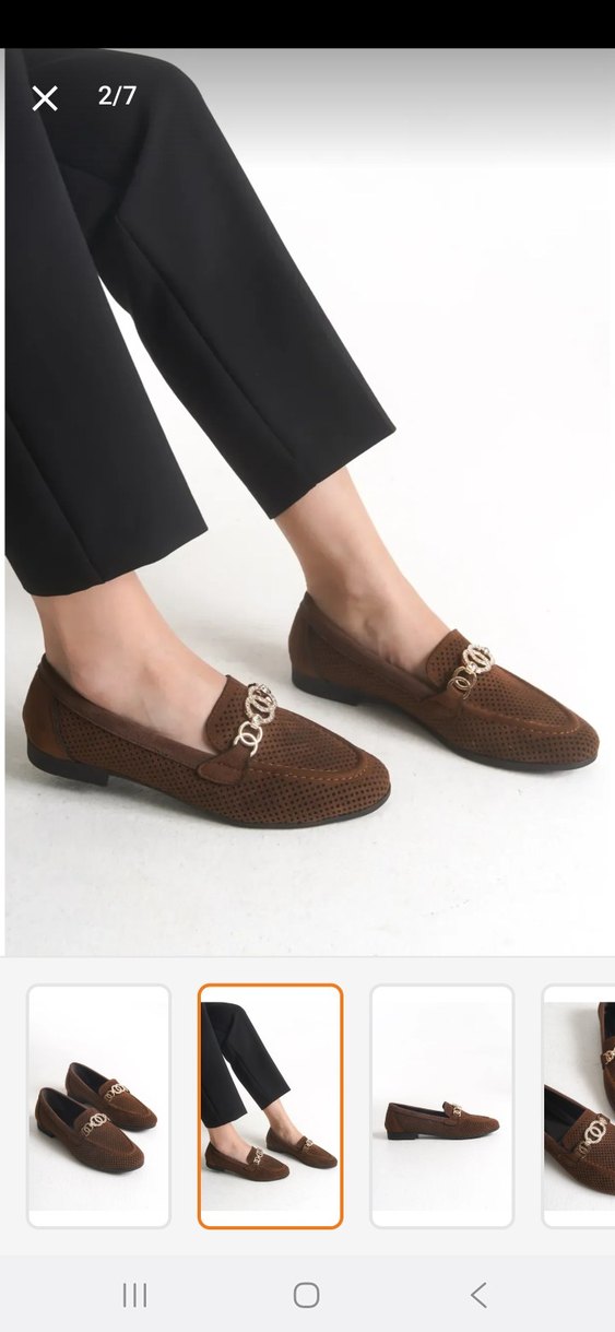 Kahverengi Süet Tokalı Blok Topuk Kadın Ayakkabı - Görsel 3