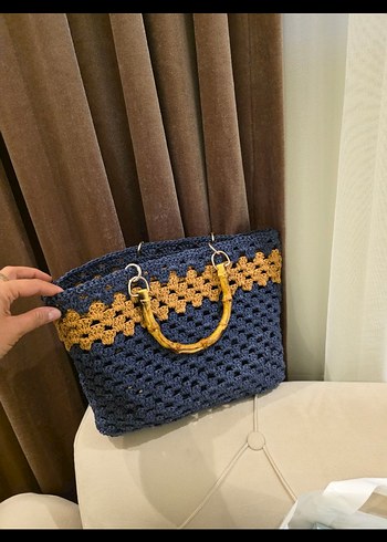 Bohem Stil Örgü Kadın Çanta - Görsel 6