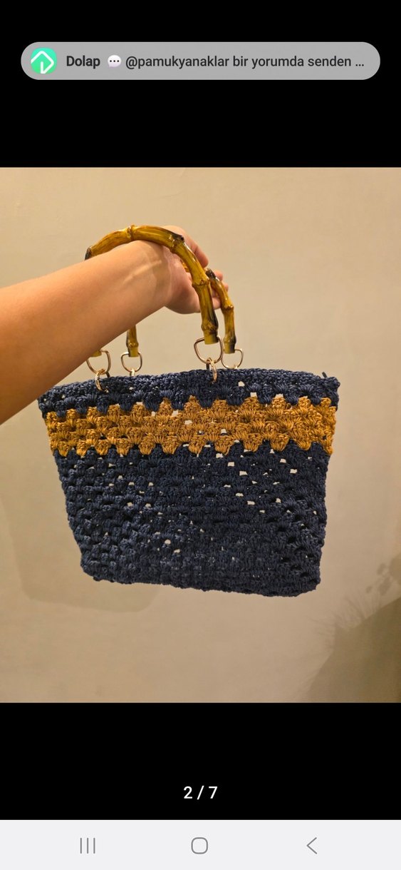 Bohem Stil Örgü Kadın Çanta - Görsel 3