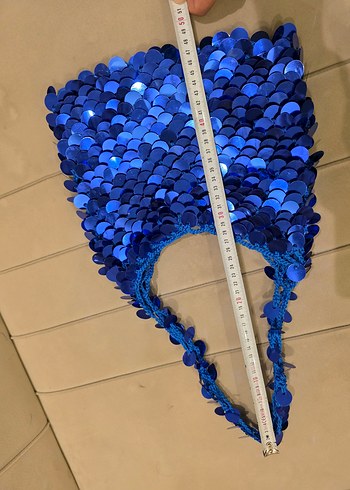 Mavi Püsküllü İşlemeli Kadın Çanta - Görsel 11