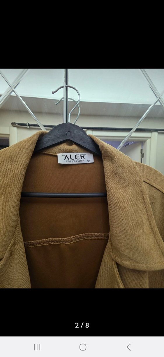 Püsküllü Kahverengi Kadın Süet Ceket - Görsel 2