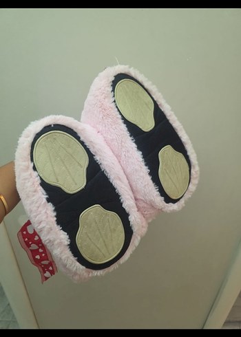 Pembe Çiçekli İkili Peluş Oyuncak panduf - Görsel 3