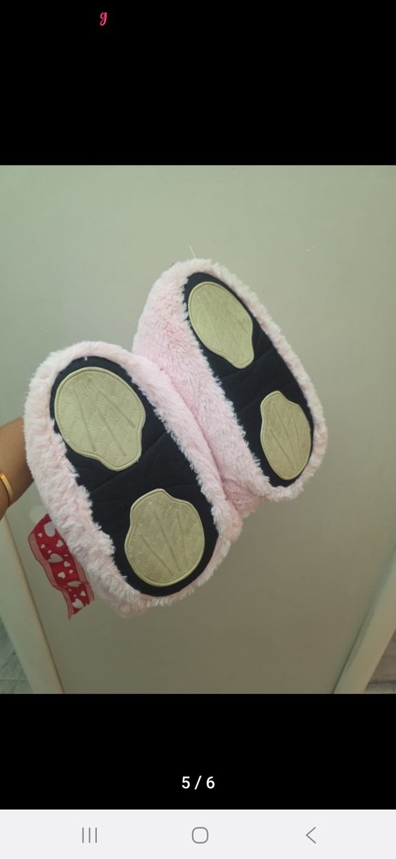 Pembe Çiçekli İkili Peluş Oyuncak panduf - Görsel 3