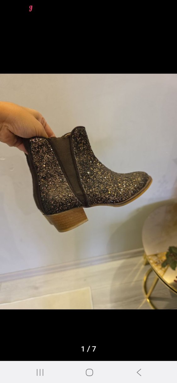 Kahverengi Parlak Topuklu Kadın Bot - Görsel 3