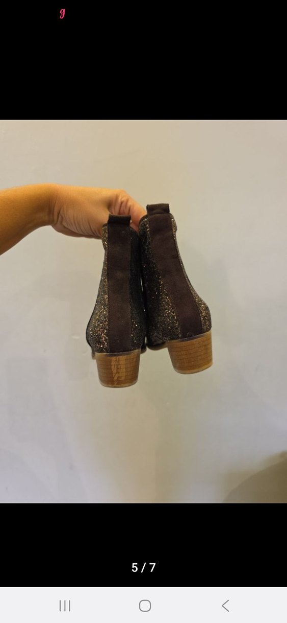 Kahverengi Parlak Topuklu Kadın Bot - Görsel 5
