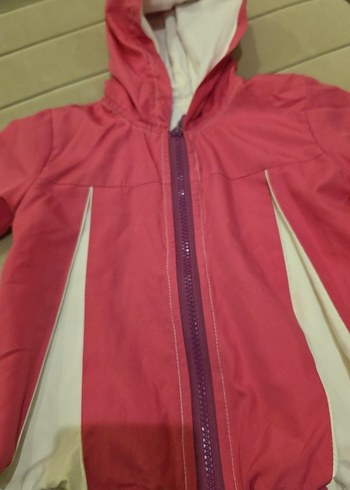 Kız Çocuk Kapüşonlu Fermuarlı Pembe rüzgarlık - Görsel 2