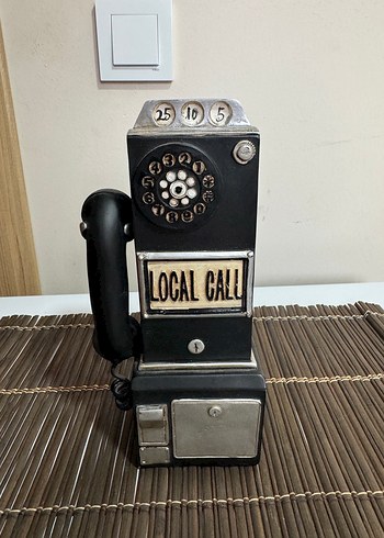 Siyah Retro Telefon Dekoratif Model