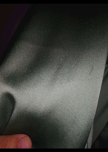 Yeşil saten Uzun Abiye Elbise - Görsel 7