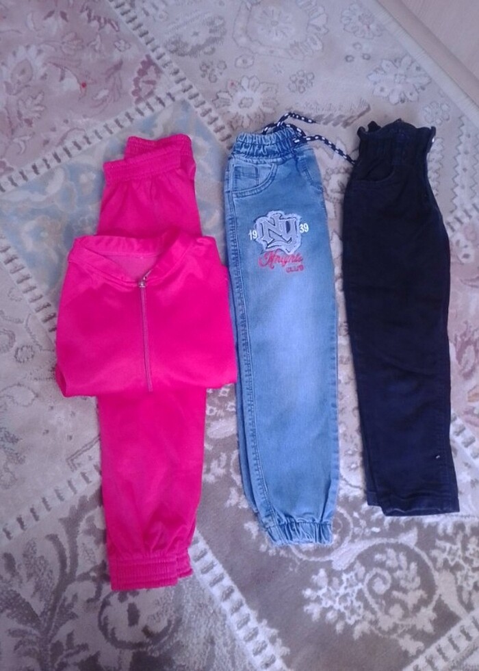 Kız çocuk lastikli pantolon - Görsel 4