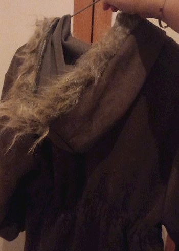 yag yeşili Süet Uzun Kemerli Kadın Kaban - Görsel 4