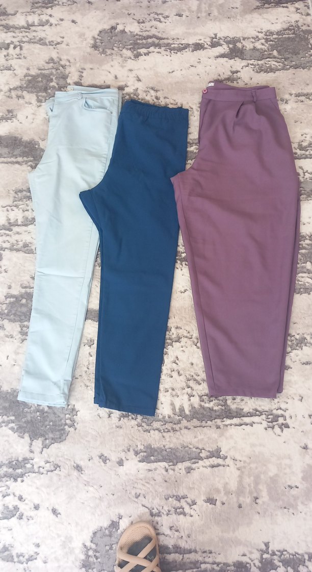 Mavi Kadın lcv mavisi lira şalvar pantolon  parlemet mavi özel d - Görsel 2