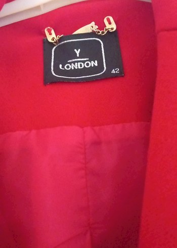 Kırmızı Uzun Kollu Salaş Kadın Kaban - Görsel 2