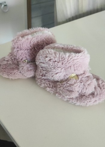 Kız Çocukları İçin Pembe Peluş Ev Terliği - Görsel 2