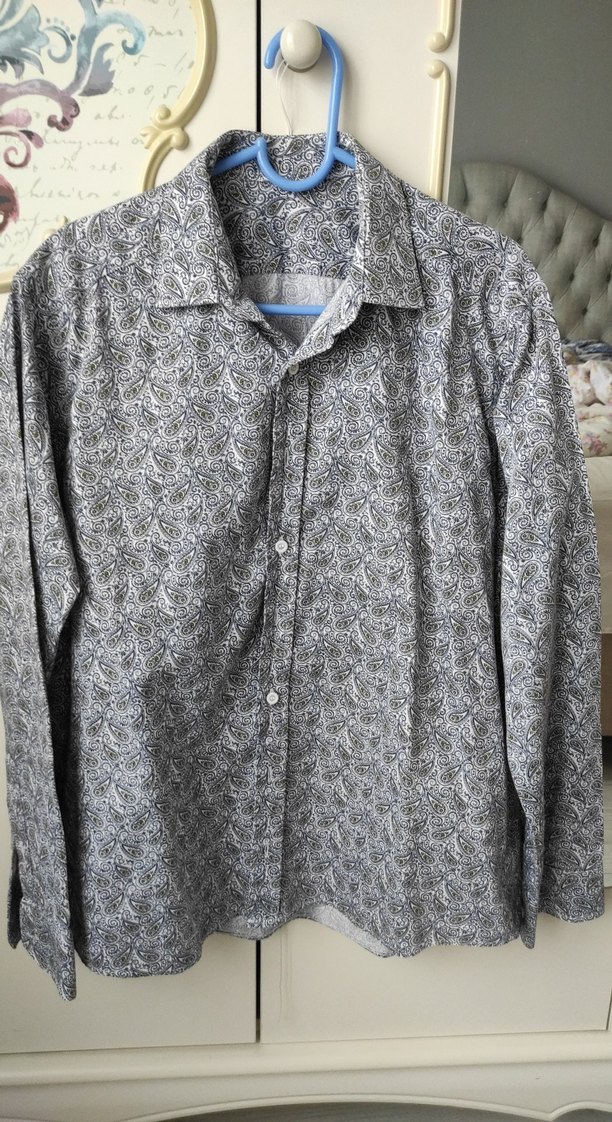 Gri Desenli Uzun Kollu Erkek Gömlek - Görsel 2