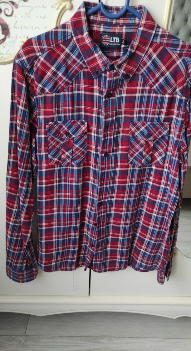 Erkek Kırmızı Ekose Uzun Kollu Gömlek - Görsel 2