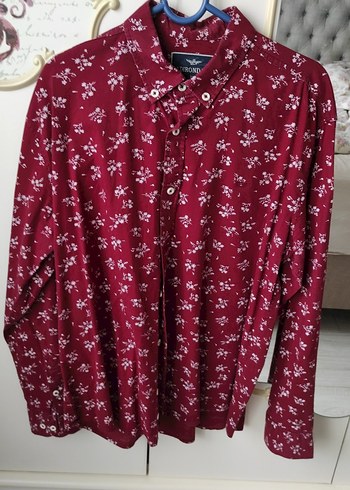 Bordo Çiçek Desenli Pamuklu Erkek Gömlek - Görsel 2