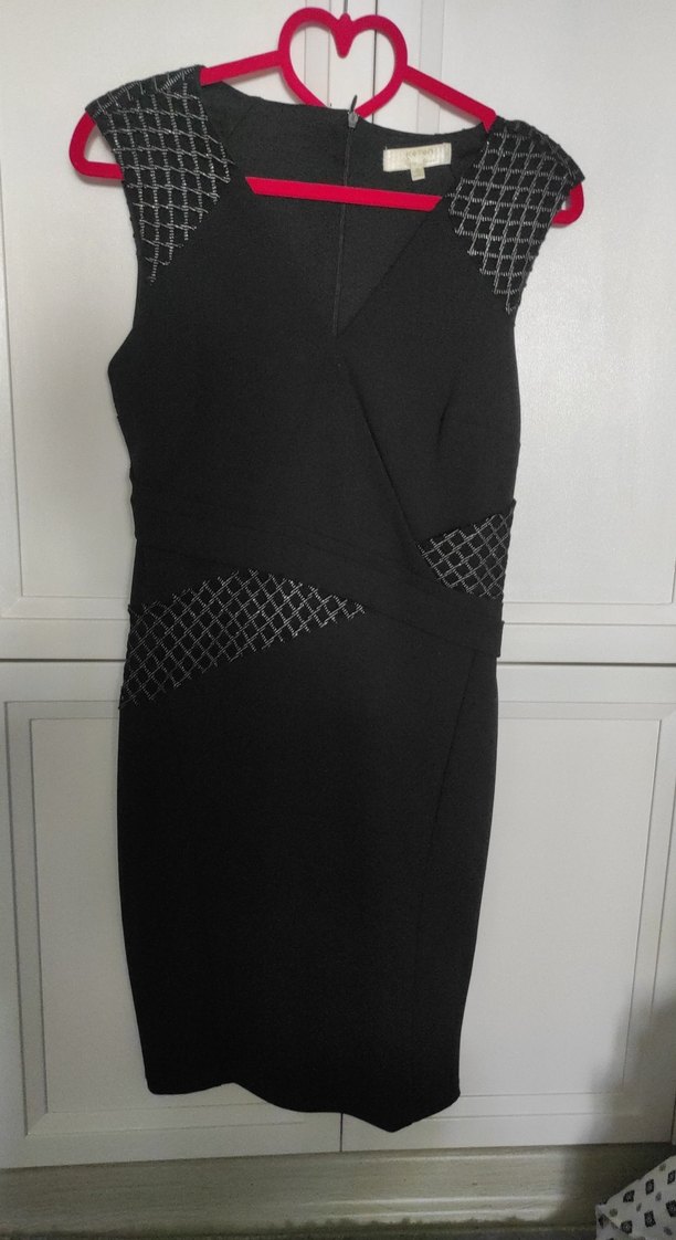 Kemer Detaylı Siyah Midi Elbise - Görsel 2