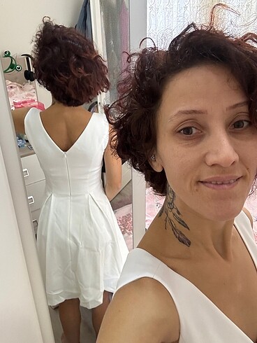 Beyaz bayan elbise - Görsel 14