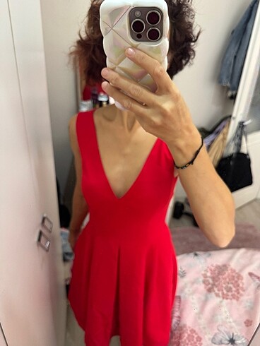 Bayan kırmızı elbise - Görsel 15