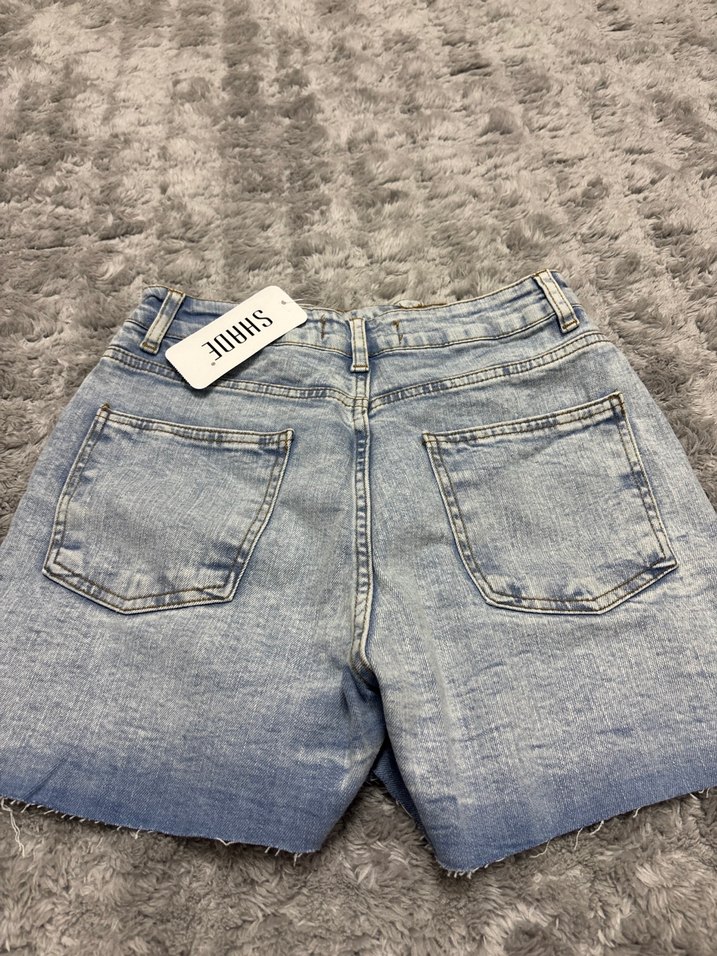 Düğmeli Mavi Midi Denim Şort Etek - Görsel 4