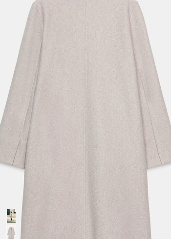 Zara Etiketli Tek Düğmeli Bej Kaban - Görsel 4