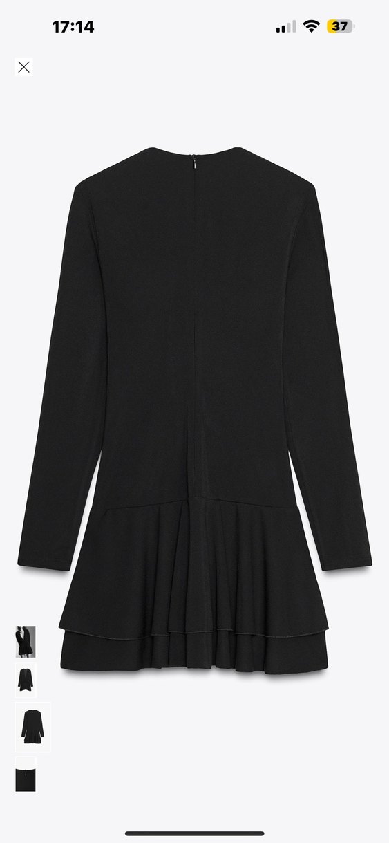 Zara Etiketli Uzun Kollu Drapeli Siyah Kadın Elbise - Görsel 2