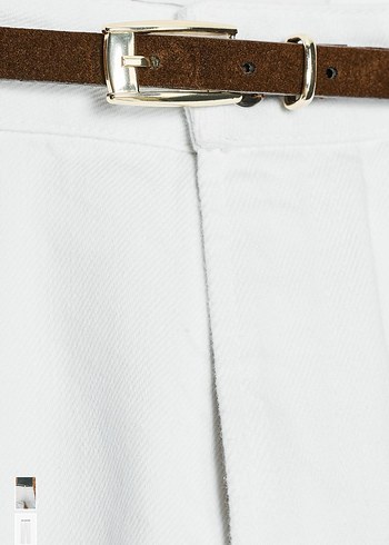 Zara Etiketli Kadın Beyaz Kemerli Jean Pantolon - Görsel 3