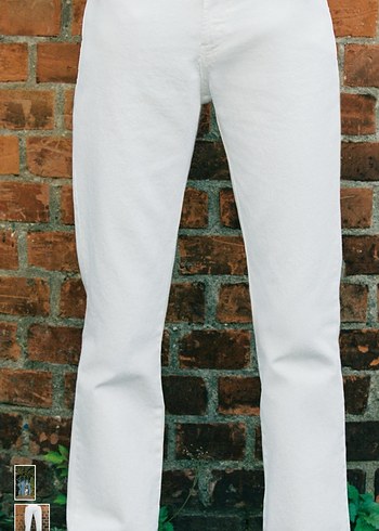 Zara Etiketli Kadın Beyaz Kemerli Jean Pantolon - Görsel 2