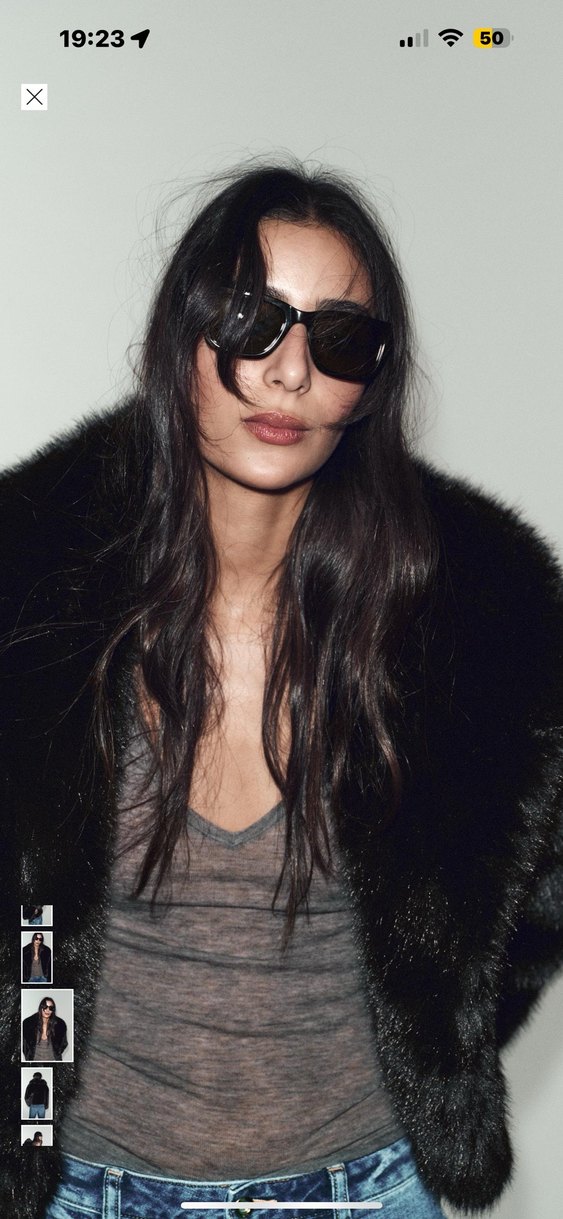 Zara Etiketli Siyah Kürk Ceket - Görsel 4