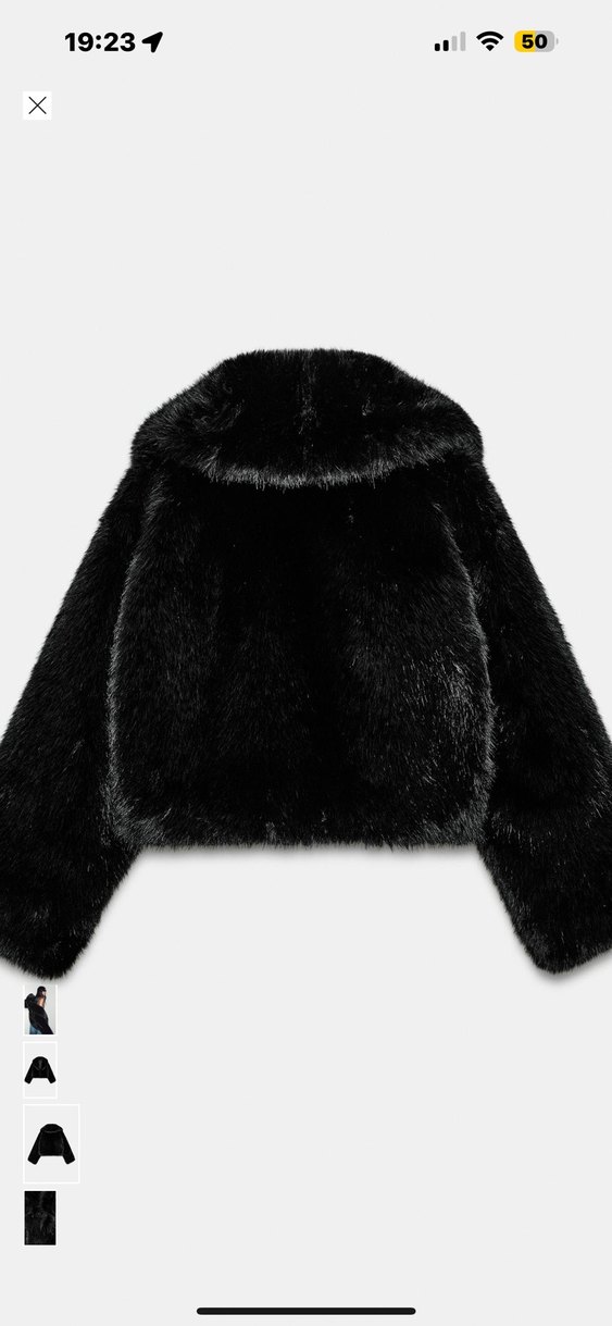 Zara Etiketli Siyah Kürk Ceket - Görsel 3