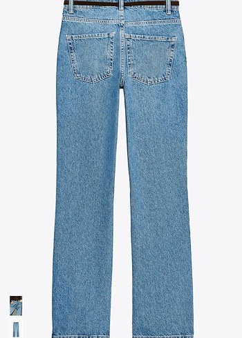 Zara Etiketli Kadın Kemerli Normal Kesim Denim Pantolon - Görsel 2