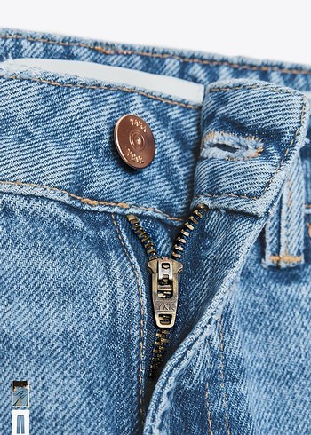 Zara Etiketli Kadın Kemerli Normal Kesim Denim Pantolon - Görsel 3