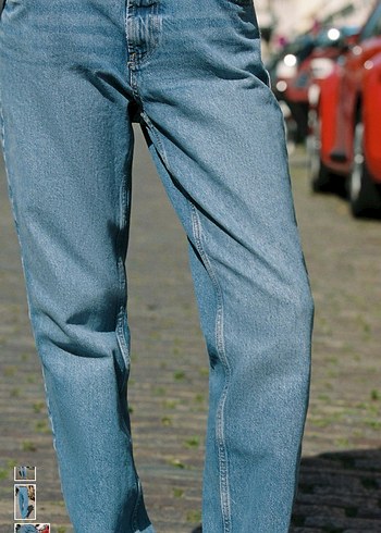 Zara Etiketli Kadın Kemerli Normal Kesim Denim Pantolon - Görsel 6