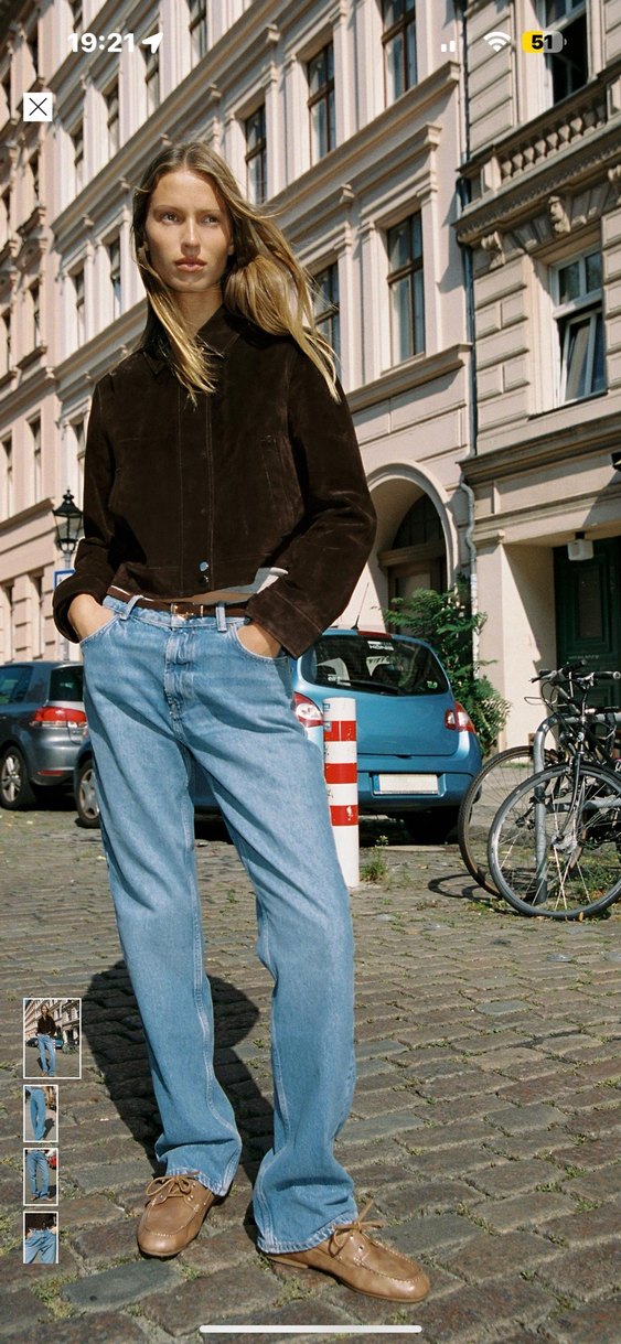 Zara Etiketli Kadın Kemerli Normal Kesim Denim Pantolon - Görsel 4