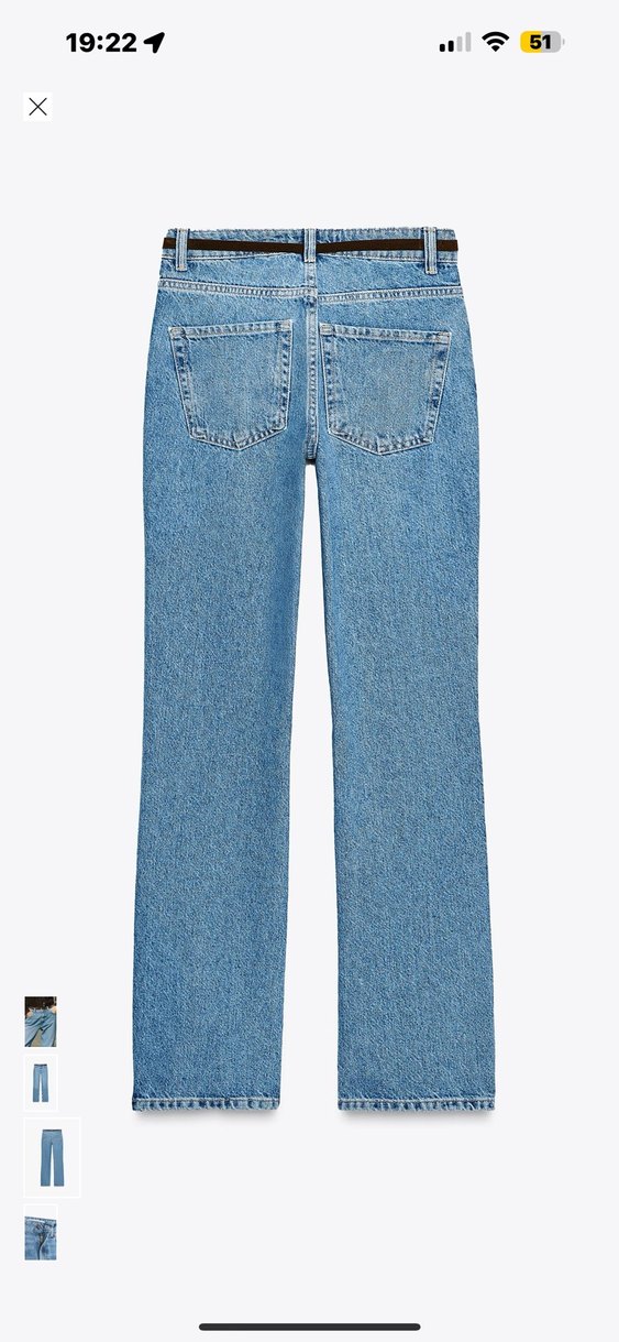 Zara Etiketli Kadın Kemerli Normal Kesim Denim Pantolon - Görsel 2