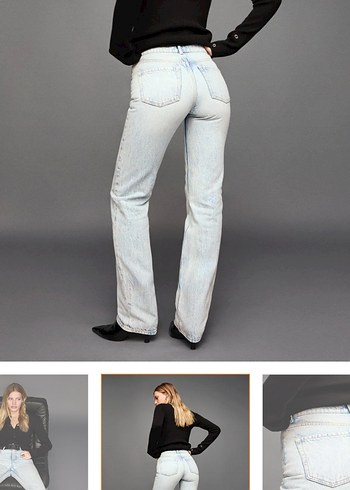 Bershka Etiketli Straight Fit Denim Jean - Görsel 2