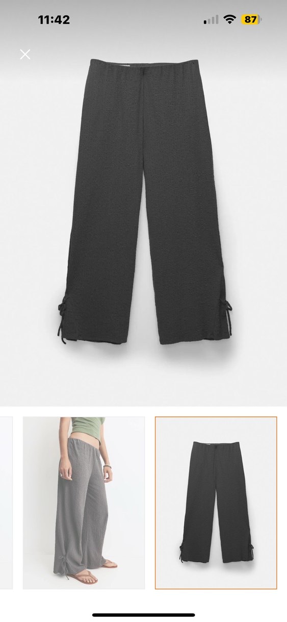 Pull&Bear Etiketli Gri Salaş Kadın Pantolon - Görsel 5