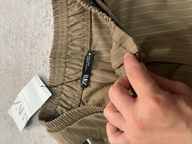 xs Beden haki Renk Zara çizgili pantolon
