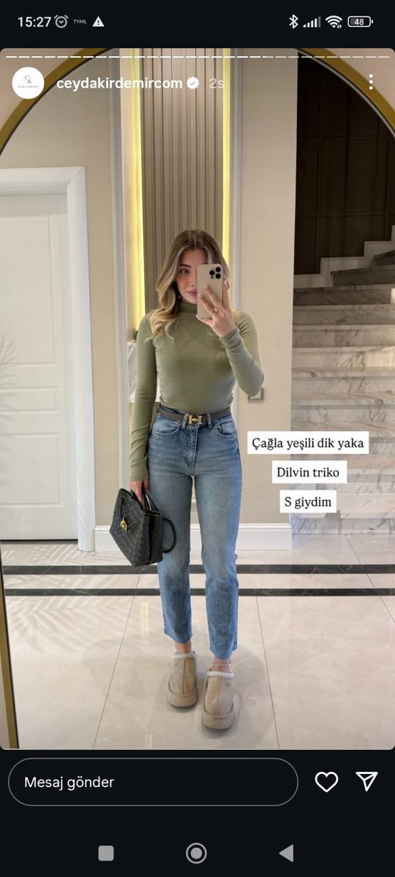 Gri Tie-Dye Normcore Kadın Denim Pantolon - Görsel 5