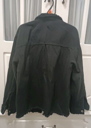 Düğmeli Siyah Kadın Denim Ceket - Görsel 2