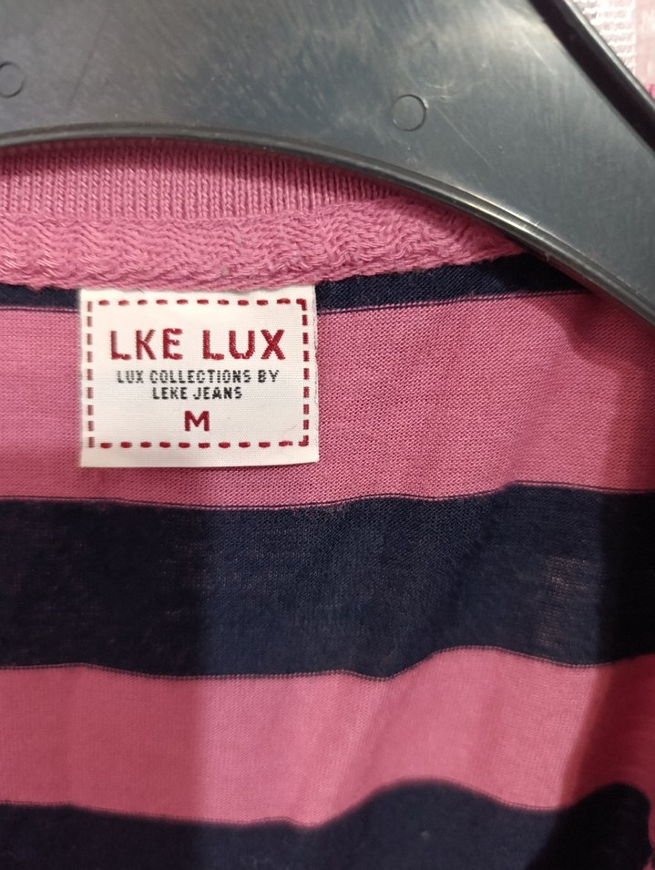 Erkek Çizgili Pembe Polo Tişört - Görsel 3