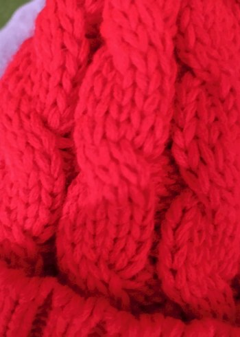 Ponponlu Kırmızı Örgü Kadın Bere - Görsel 3