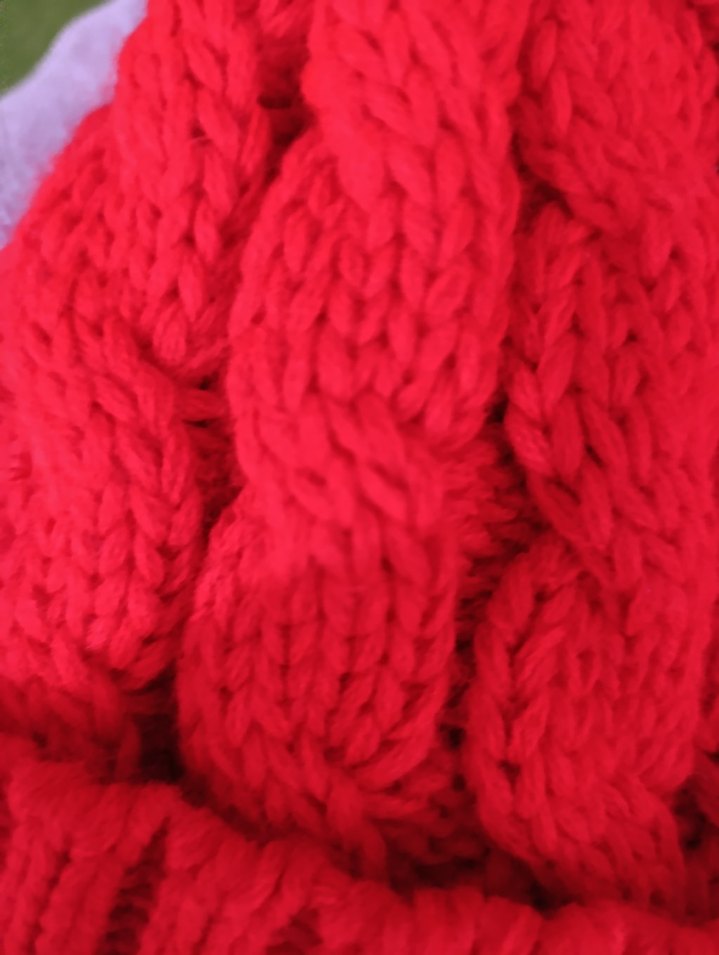 Ponponlu Kırmızı Örgü Kadın Bere - Görsel 3