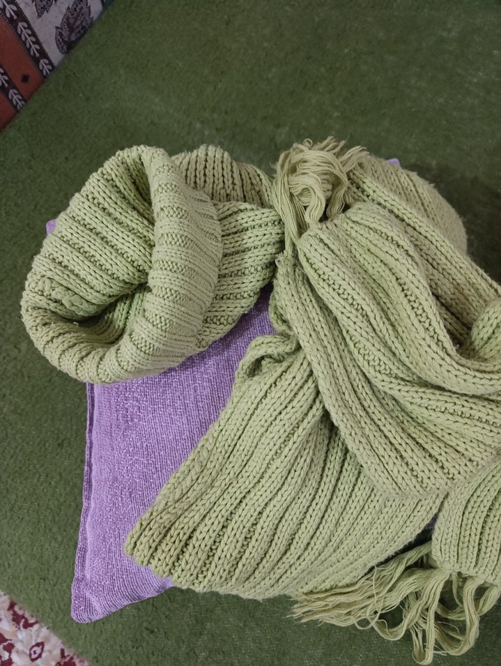 Kadın yeşil Örgü Bere - Görsel 3