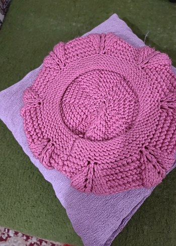 Pembe Örgü Kadın Bere - Görsel 2